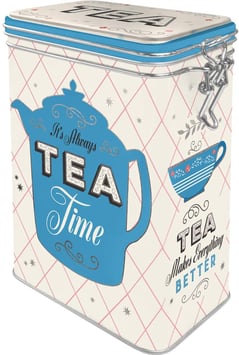 Capsa Metall Tancament hermètic. TEA TIME.  11 x 8 x 18 cm.  Nostalgic-Art