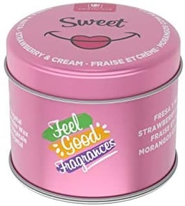 Espelma “Fresa y Nata” “Feel Good Sweet” de Cristalinas. 35hores.