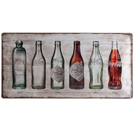 Placa Metall. COCA-COLA BOTTLE TIMELINE. 25X50 cm.  Nostalgic-Art