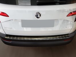 Edelstahl Ladekantenschutz graphit schwarz für SKODA KAROQ ab Bauj. 11/2017-11/2021