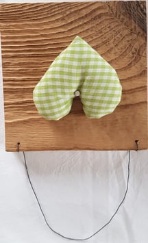 Herz mittel  hellgrün kariert