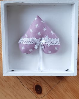 Herz im Rahmen gross helle lila Sterne