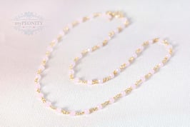 Kleine Rosenquarz Edelstein Halskette