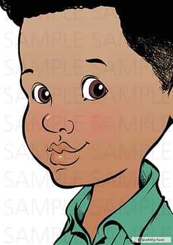 Schminkvorlage Max, 3/4 Profil