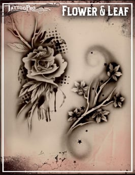 Schablone „Blume und Blatt"