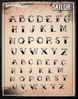 Schablone „Sailor“ (Schriftzeichensatz)