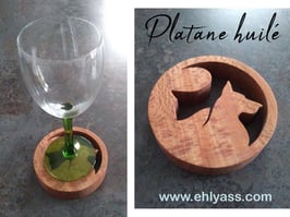 Dessous de verre Rond Yin yang Chat et chien