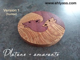 Dessous de verre Rond Deux loups