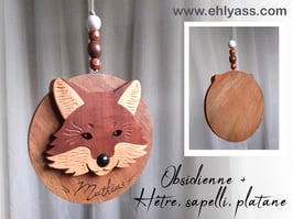 Suspensions avec prénom Tête de Renard