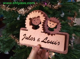 Plaque de porte deux Hérissons