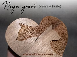 Dessous de plat Cœur Deux chats