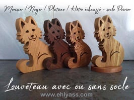 Sculpture Louveteau en divers bois