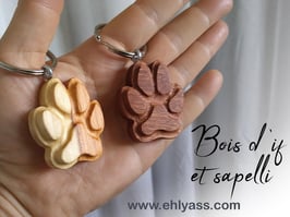 Porte-clé Patte de Loup / chien en relief