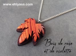 Pendentif Feuille d'érable deux bois