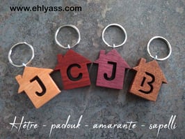 Porte-clé Maison Home + lettre personnalisée