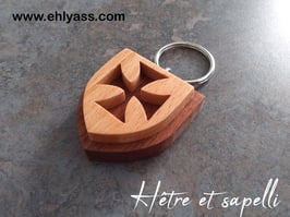 Porte-clés Croix des Templiers (2 bois)