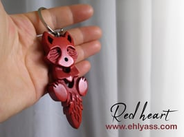 Porte-clé Renard / loup farceur sculpté (plusieurs bois possibles)