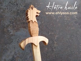 Dague décorative Loup sculptée