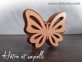 Sculpture Papillon en deux bois