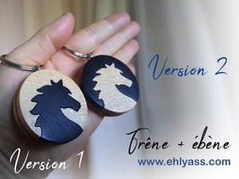 Porte-clés Cheval en plusieurs bois