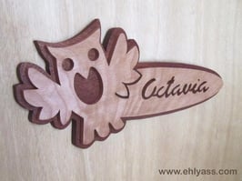 Plaque de porte Hibou