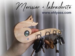 Présentoir mural à portes-clés Loup / renard