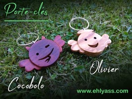 Porte-clés Petits Ange ou diable en bois précieux