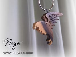 Porte-clé Faucon / aigle/ corbeau sculpté (divers bois)