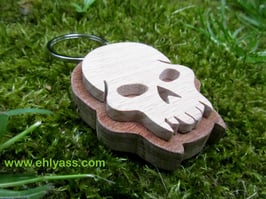 Porte-clés Pirate, Crâne / tête de mort (2 bois)