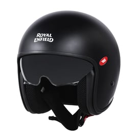 Casco Jet in fibra Royal Enfield Aviator black matt con visiera a scomparsa RRGHEA24034