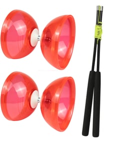 Diabolo-Set jongleur vedette: 2 x Diabolo professionnel avec baguettes professionnelles en carbone