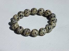 Bracelets en jaspe dalmatien 12 mm