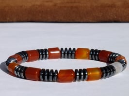 Bracelet cornaline et hématite