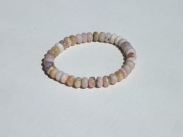 Bracelets en opale des Andes rose en perles plates