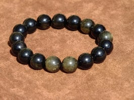 Bracelets en obsidienne dorée 12 mm