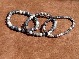 Bracelets en jaspe picasso foncé