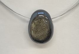 Obsidienne dorée en pierre percée