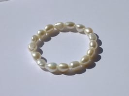 Bracelets en perles blanches (irréguliers)