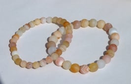 Bracelets en agate abricot (mat)