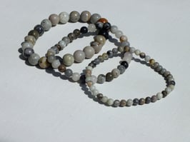 Bracelets en jaspe picasso clair