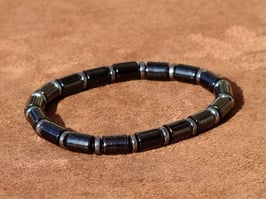 Bracelet tourmaline noire et hématite
