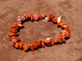 Bracelets en jaspe rouge baroques