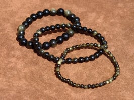 Bracelets en obsidienne dorée