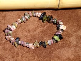 Bracelets en tourmaline multicolore baroques