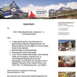Geschenkgutschein Family Hotel & Spa Desirée