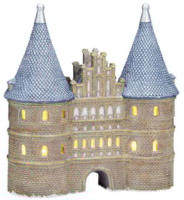 Porzellan Lichthaus Holsten Tor inkl. 2er Beleuchtung