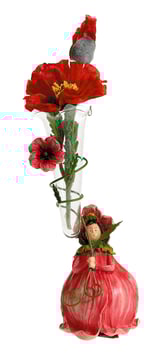 Mohnblumenmädchen Glasvase