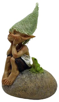 Pixie-sitzt auf Stein