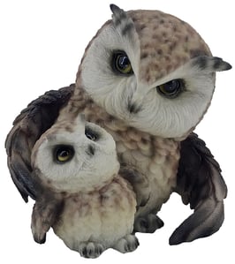 Eule mit Küken braun