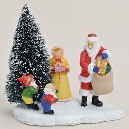 Miniatur Nikolaus mit Frau und Wichtel